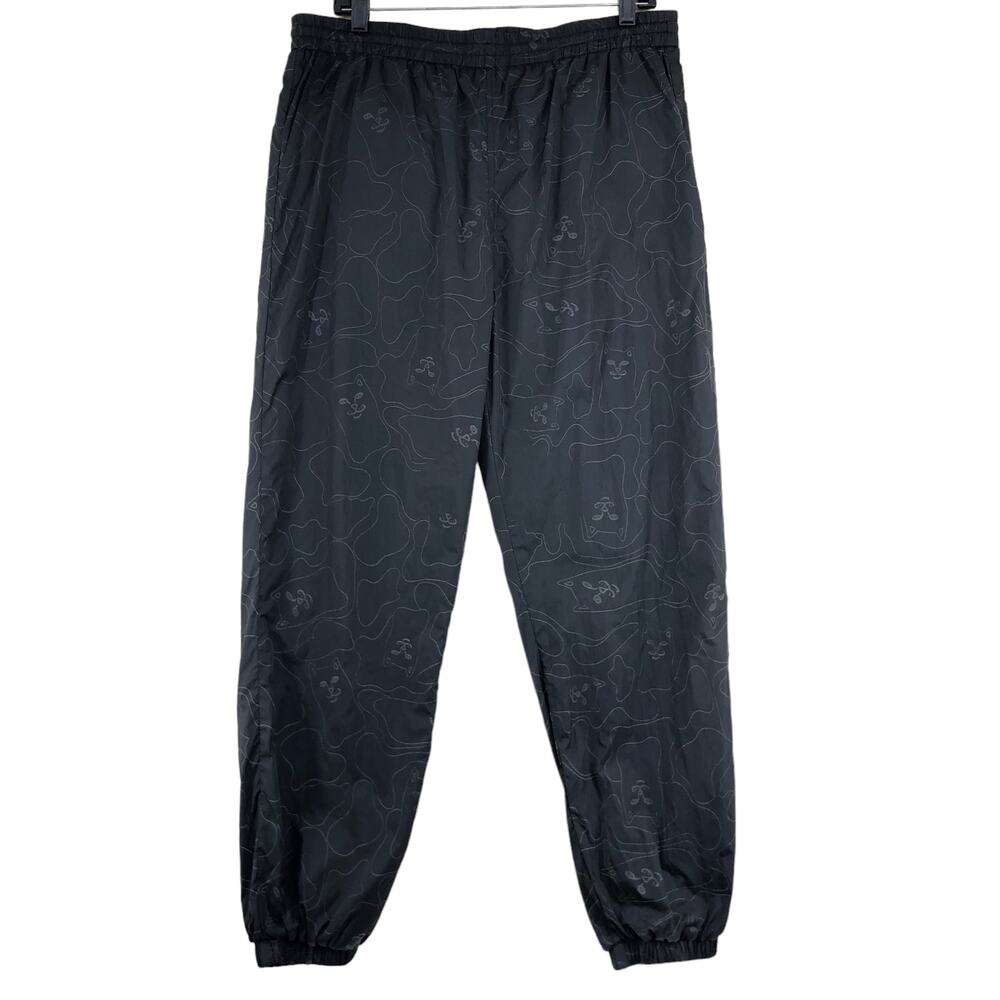 Rip N Dip Mens Size L Black Nermal Doodle Style Jogger Zip Pocket Pant TINY FLAW